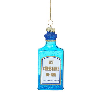 'BLUE BE-GIN BOTTLE' BAUBLE DECORATION