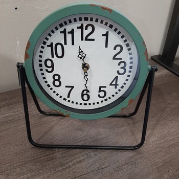 Table top metal clock
