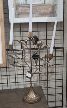 Antique brass fruit tree candelabra