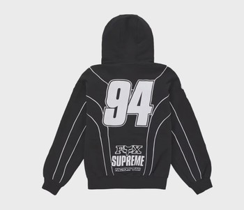 Supreme Fox Racing Zip Up Hooded Sweatshirt Black • Brand New [5665] - view 2