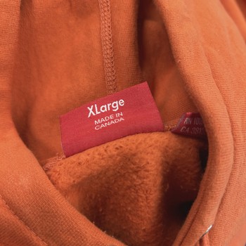 Supreme Micro Logo Hooded Sweatshirt Orange • Pre-Owned [5464] - view 5