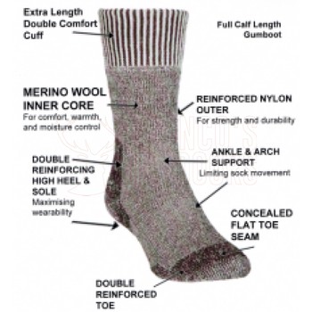 Comfort Socks 342 Merino Gumboot Sock Twin Pack