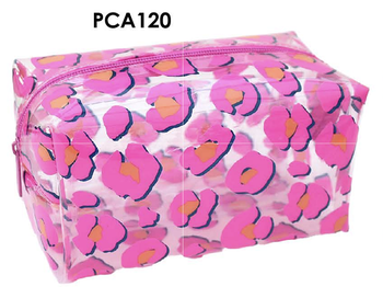 Fashion Stationery - Large Clear Pencil Case Neon Leopard