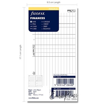 Filofax - Finances Refill Personal - 130618
