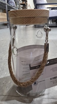 Lighted Glass Vase w/ Rope