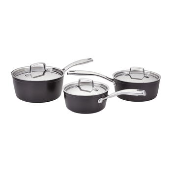 STELLAR ROCKTANIUM NON STICK SAUCEPANS - 3 PIECE SET