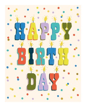 Art File - Celebration Happy Birthday Candles Text - CE05A