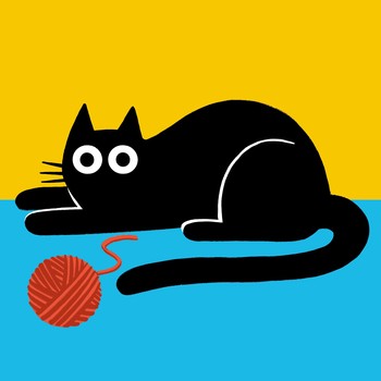 The Art File - Cat & Ball Of String Card