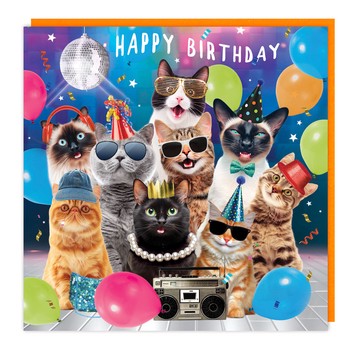 Tracks - LL100 - 3D - Blank - Birthday Cats - C3725