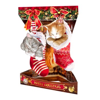 Santoro - Christmas Kittens Swing Card - XSC199