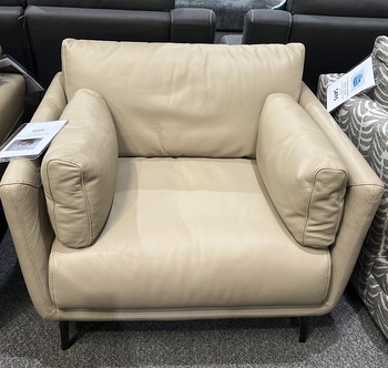 Hallie Leather Chair Beige