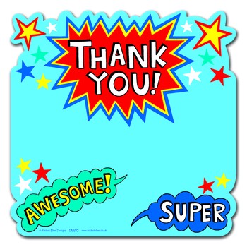 Rachel Ellen - Die Cut Social Stationery - Super hero Thank You - DSS10