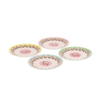 CATH KIDSTON STRAWBERRY MELAMINE SIDE PLATES - SET OF 4
