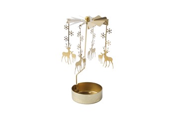 TEALIGHT SPINNER - GOLD REINDEER