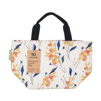 BEIGE FLOWERS LUNCH BAG