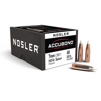 Nosler Accubond Spitzer 7mm .284" 140gr Projectiles x50