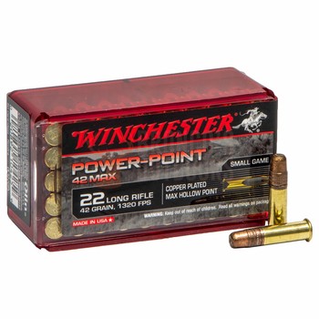 Winchester Power Point .22LR 42 MAX HP 50 Rounds