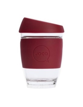 JOCO GLASS COFFEE CUP 12OZ - RUBY WINE