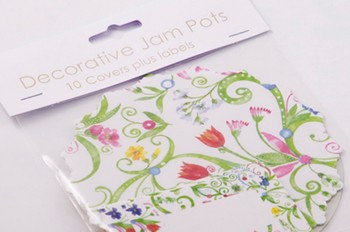 FLORAL DESIGN JAM JAR COVER KIT -  PACK OF 20