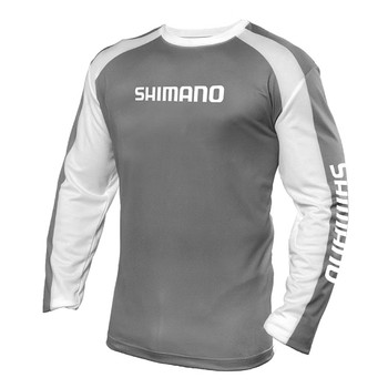 Shimano Technical Long Sleeve Shirt Grey and White