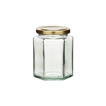 HEXAGONAL JAM JAR 340ML/12oz