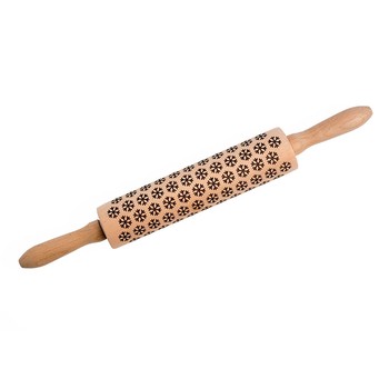 ETCHED ROLLING PIN - SNOWFLAKE