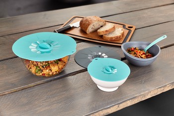 REUSABLE SILICONE BOWL COVERS - SET OF 3