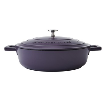 MASTERCLASS NON STICK SHALLOW CASSEROLE - 28CM/4 LITRE - PURPLE