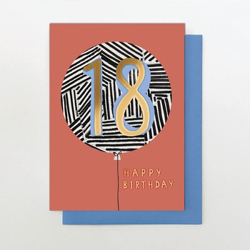 Stop The Clock-Card- male 18 birthday balloon-OLL33