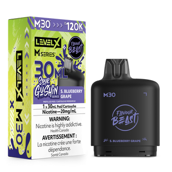 Level X Flavour Beast Sour Gushin' Series M30 120K Pod - S. Blueberry Grape
