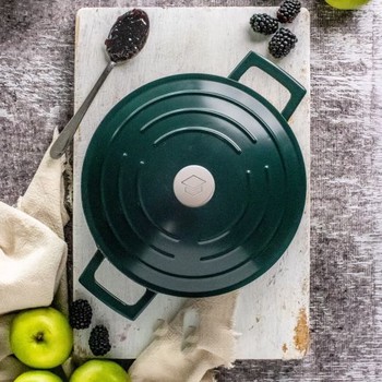 MASTERCLASS NON STICK CASSEROLE - 24CM/4 LITRE - HUNTERS GREEN