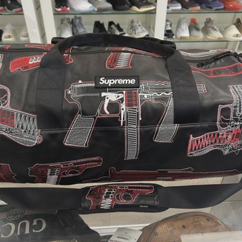 Supreme Guns Embroidered Leather Duffle Bag Black • Pre-Owned [6661] - view 2