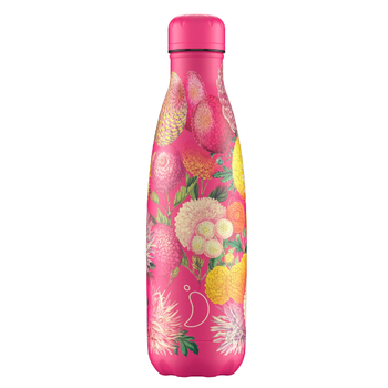 CHILLY'S 500ML FLORAL PINK POMPOMS BOTTLE