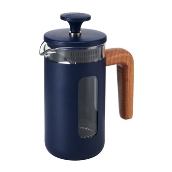 LA CAFETIERE PISA 3 CUP CAFETIERE WITH WOODEN HANDLE - NAVY