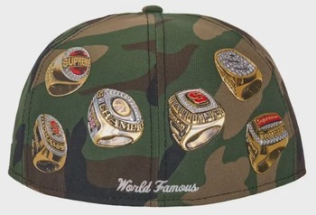 Supreme Rings Box Logo New Era 59Fifty Fitted Hat Woodland Camo • Brand New [4346] - view 4