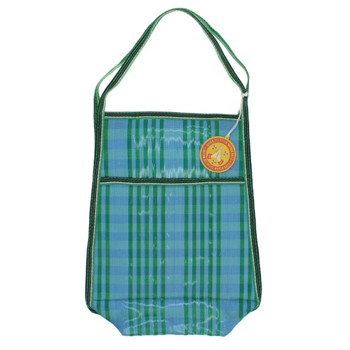 SMALL RECYCLED WOVEN BAG - BLUE GREEN