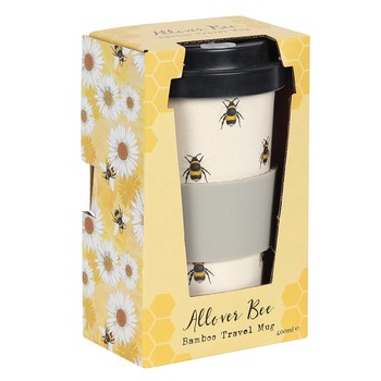 BEE PRINT BAMBOO TRAVEL MUG