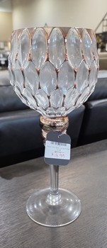 Rose Gold Glass Candle Holder / Small