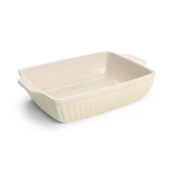 CLASSIC GLAZED RECTANGULAR ROASTING DISH - CREAM