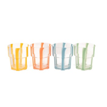 PORTOFINO STRIPE TUMBLERS -   SET OF 4