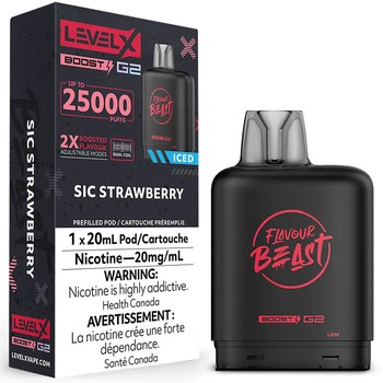 Level X Flavour Beast G2 Boost 25K Pod - Sic Strawberry Iced