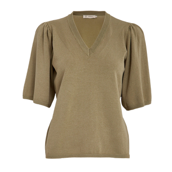 Glenda Short Sleeve Knit · Gray green