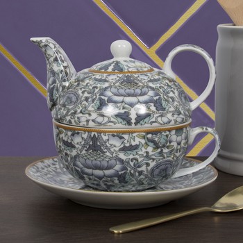 WILLIAM MORRIS BLUE LODDEN DESIGN TEA FOR ONE GIFT SET