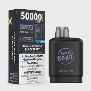 Level X Flavour Beast G2 Ultra 50K Pods Level X Flavour Beast G2 Ultra 50K - Blazin’ Banana Blackberry Iced