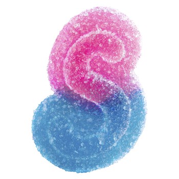 Spinach SOURZ Fully Blasted Blue Raspberry Watermelon Soft Chew / 1 Pack / Gummies / Indica