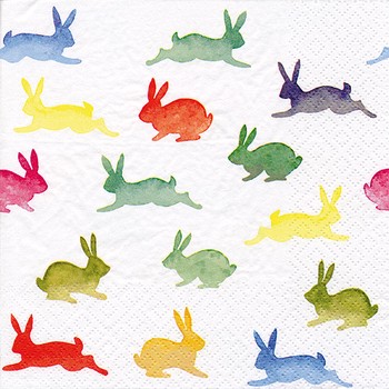COLOURFUL RABBITS PAPER NAPKINS