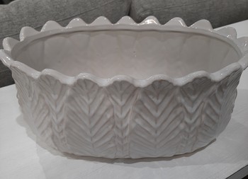 Traditional White Ceramic Planter/ Medium