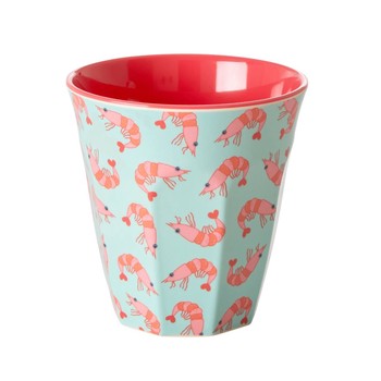 RICE MEDIUM MELAMINE CUP - SHRIMP PRINT