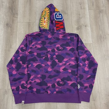 BAPE Color Camo Shark Pullover Hoodie Purple • Brand New [5780] - view 3