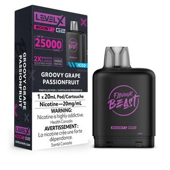 Level X Flavour Beast G2 Boost 25K Pod - Groovy Grape Passionfruit Iced
